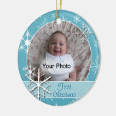 Funkelnd Schneeflocken Foto Weihnachtsschmuck (Links)