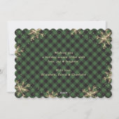 Funkelnd Schneeflocken Grüne Karierte Weihnachten (Rückseite)