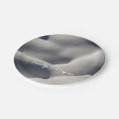 Funkelnd Schneemönge Abstrakte Natur Pappteller (Schrägansicht)