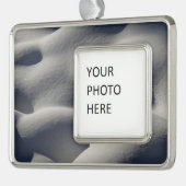 Funkelnd Schneemönge Abstrakte Natur Rahmen-Ornament Silber (Links)