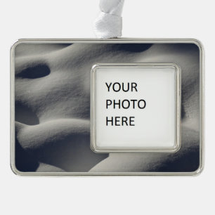 Funkelnd Schneemönge Abstrakte Natur Rahmen-Ornament Silber