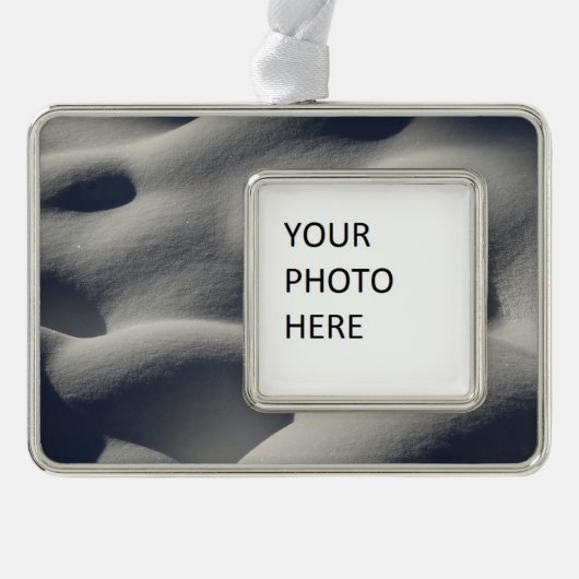 Funkelnd Schneemönge Abstrakte Natur Rahmen-Ornament Silber (Vorderseite)