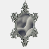 Funkelnd Schneemönge Abstrakte Natur Schneeflocken Zinn-Ornament (Links)