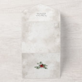 Funkelnd Schneeszene Winter Floral Foto All In One Einladung (Außenbereich)