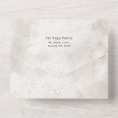 Funkelnd Schneeszene Winter Floral Foto All In One Einladung (Rückseite)