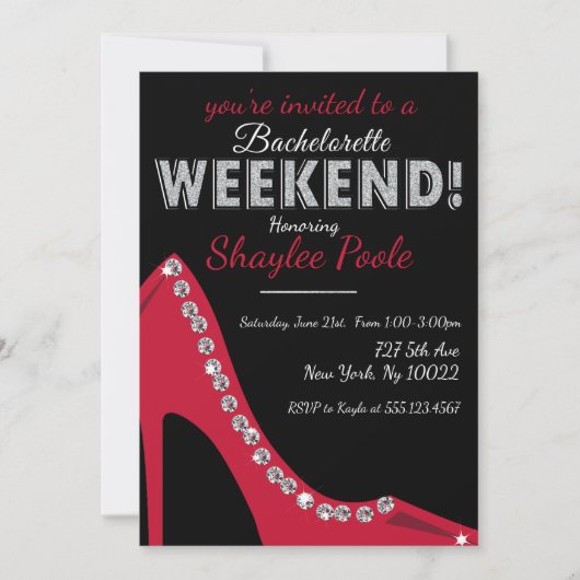 Funkelnd Schuh, Einladung (Vorderseite)