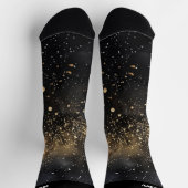 Funkelnd Schwarz-Gold-Hintergrund Socken (Oben)