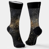 Funkelnd Schwarz-Gold-Hintergrund Socken (Gewinkelt)