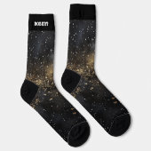 Funkelnd Schwarz-Gold-Hintergrund Socken (Rechts)