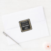 Funkelnd schwarze Foil Soy Melt oder Candle Labels Quadratischer Aufkleber (Umschlag)