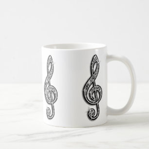 Funkelnd schwarze Musiknote Kaffeetasse