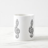 Funkelnd schwarze und silberne Musiknote Kaffeetasse (Mittel)