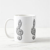 Funkelnd schwarze und silberne Musiknote Kaffeetasse (Links)