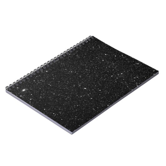 Funkelnd schwarzer Glitzer Shiny Notizblock (Linke Seite)