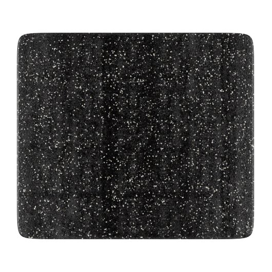 Funkelnd schwarzer u. silberner Glitzer Schneidebrett (Vorderseite)