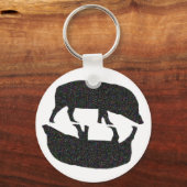 Funkelnd Schweinefleisch Schlüsselanhänger (Vorderseite)