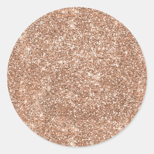 Funkelnd Shiny Glitzer Rose Gold Runder Aufkleber (Vorderseite)