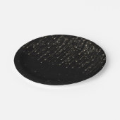 Funkelnd Shooting Stars Black Chic Engagement Part Pappteller (Schrägansicht)