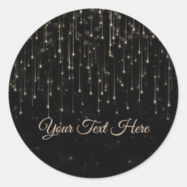 Funkelnd Shooting Stars Black Chic Engagement Part Runder Aufkleber