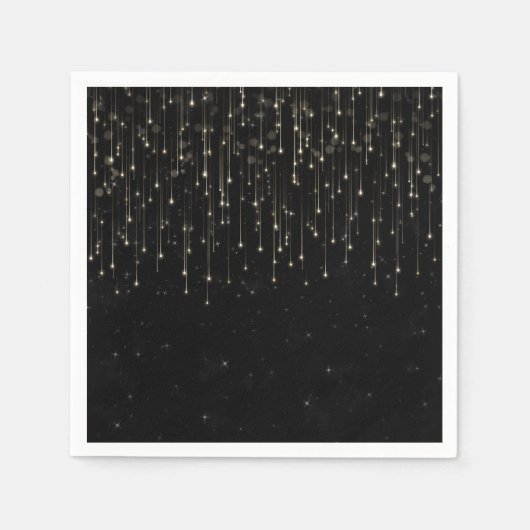 Funkelnd Shooting Stars Black Chic Engagement Part Serviette (Vorderseite)
