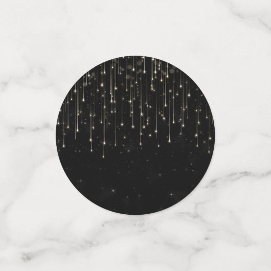 Funkelnd Shooting Stars Black Chic Modernes Party Konfetti (Klein Vorderseite)