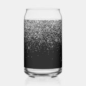 Funkelnd Silber-Glitzer auf Schwarz Dosenglas (Rechts)