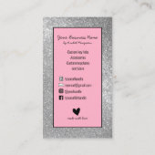 Funkelnd Silber-Glitzer-Key Fob Crafter Logo-Busse Visitenkarte (Rückseite)