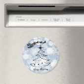 Funkelnd Silber mit Schneeflocke, Weihnachtsmann, Magnet (In Situ (Geschirrspüler))