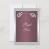 Funkelnd Silber Rings & Burgandy Dankeskarte (Vorderseite)