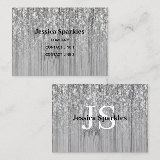Funkelnd Silberbambusholz Visitenkarte (Vorne/Hinten)
