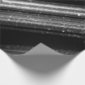 Funkelnd silberfarbene Zickzack Linien Geschenkpapier (Ecke)