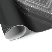 Funkelnd silberfarbene Zickzack Linien Geschenkpapier (Rolleneckpunkt)