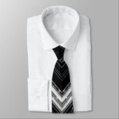 Funkelnd silberfarbene Zickzack Linien Krawatte (Gebunden)