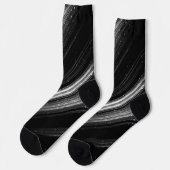Funkelnd silberfarbene Zickzack Linien Socken (Linkes Detail)