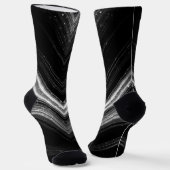 Funkelnd silberfarbene Zickzack Linien Socken (Gewinkelt)