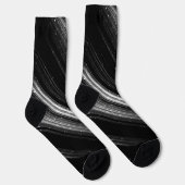 Funkelnd silberfarbene Zickzack Linien Socken (Rechts)