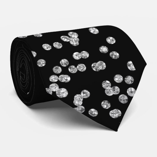 Funkelnd SilberGlitzern Krawatte (Gerollt)