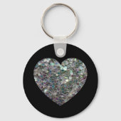 Funkelnd Silbermosaik Glitzer Herz Schlüsselanhänger (Vorderseite)