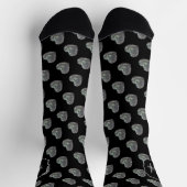 Funkelnd Silbermosaik Glitzer Herzmonogramm Socken (Oben)