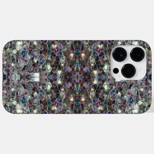 Funkelnd Silbermosaik Mandala abstrakt Case-Mate iPhone Hülle (Rückseite (Horizontal))