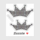 Funkelnd Silbermosaik Mandala Crown Aufkleber (Blatt)