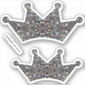 Funkelnd Silbermosaik Mandala Crown Aufkleber (Vorderseite)