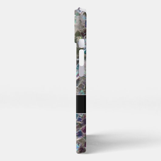 Funkelnd Silbermosaik Monogramm iPhone Hülle (Linke Seite)