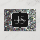 Funkelnd Silbermosaik Monogramm Visitenkarte (Rückseite)