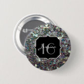 Funkelnd Silbermosaik Süß 16 Button (Vorne & Hinten)