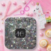 Funkelnd Silbermosaik Süß 16 Pappteller (Party)