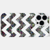 Funkelnd silberne Mosaik und weiß Zickzack Case-Mate iPhone Hülle (Rückseite (Horizontal))