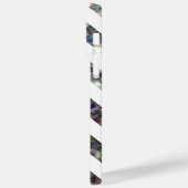 Funkelnd silberne Mosaik und weiß Zickzack Case-Mate iPhone Hülle (Rückseite / Links)