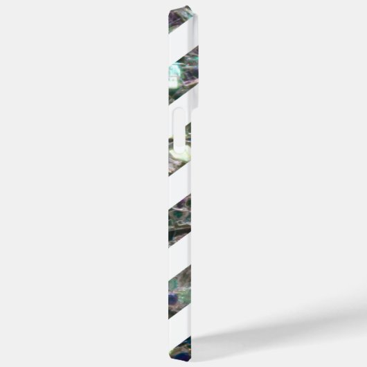 Funkelnd silberne Mosaik und weiß Zickzack Case-Mate iPhone Hülle (Rückseite / Rechts)