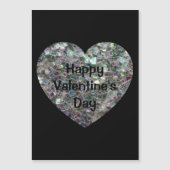 Funkelnd silberne Mosaik Valentinstag schwarz Magnetkarte (Vorderseite)